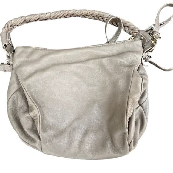 Elliot Lucca tan leather shoulder bag With Braided Handle. - Picture 2 of 8